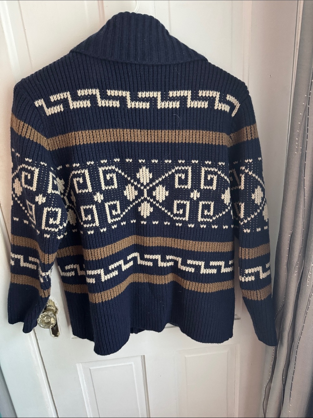 Pendleton Westerly Navy Zip Cardigan-Sweater Jacket. 100% Lambs Wool. - Picture 2 of 4